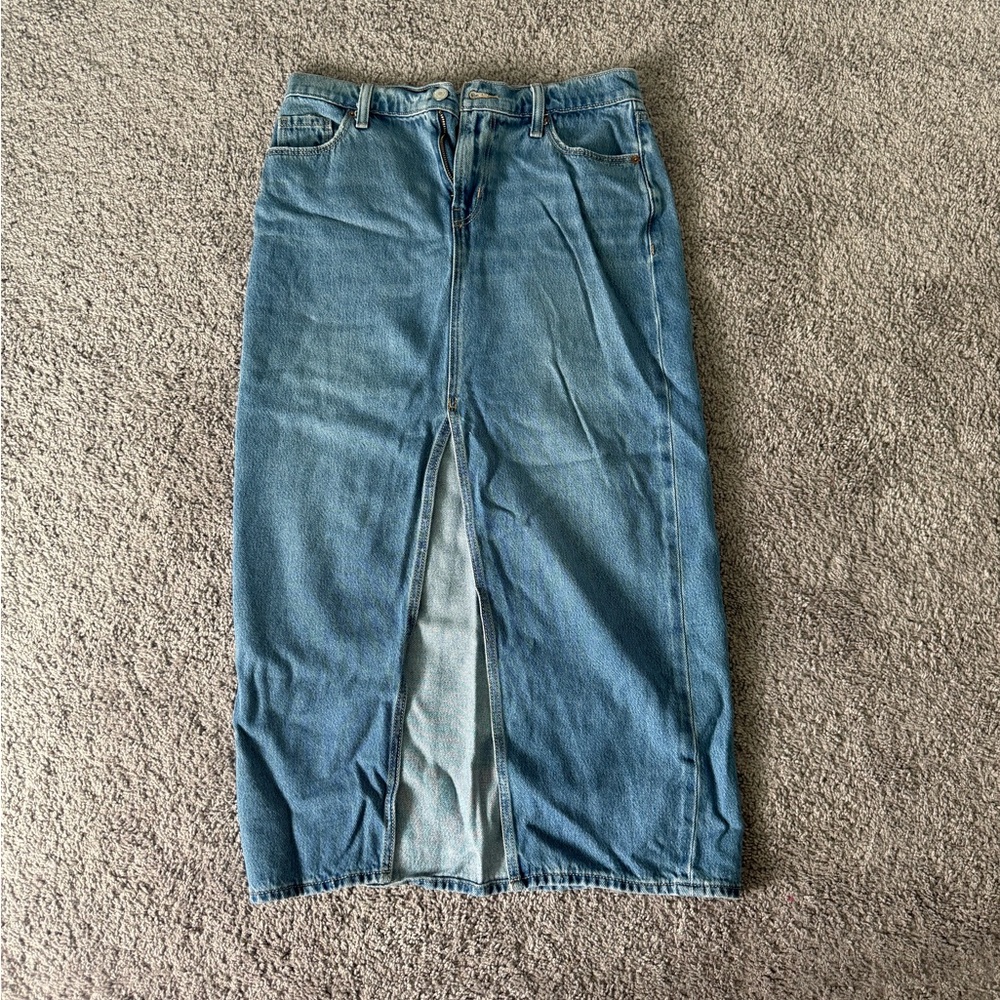 Old Navy Blue Denim Maxi Skirt